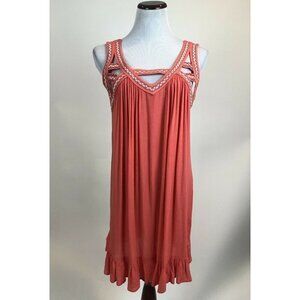 NWT Umgee Flowy Summer Coral Sleeveless Dress with Cutouts Size Small